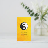 Goud Holistische Healing Yin Yang Symbool QR code Visitekaartje (Staand voorkant)