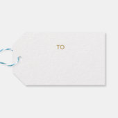 Goud Holly Wit Vrolijk Kerstmis Van Naam Cadeaulabel (Achterkant Horizontaal)