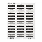 Goud Hollywood Zwart & Wit Strepen Adreslabel Etiket (Full Sheet)