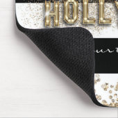 Goud Hollywood Zwart & Witte Strepen Muismat (Hoek)