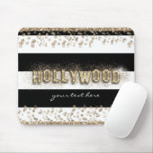 Goud Hollywood Zwart & Witte Strepen Muismat (Met muis)