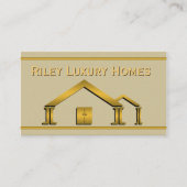 Goud Home Icon Stucco Bouw en Bouw Visitekaartje (Voorkant)