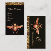 GOUD HONEY BEE / BEEKEEPER BEEKEEPENDE MONOGRAM VISITEKAARTJE (Voorkant / Achterkant)