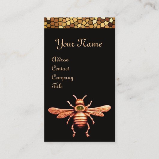 GOUD HONEY BEE / BEEKEEPER BEEKEEPENDE MONOGRAM VISITEKAARTJE (Voorkant)
