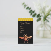 GOUD HONEY BEE / BEEKEEPER BEEKEEPENDE MONOGRAM VISITEKAARTJE (Staand voorkant)