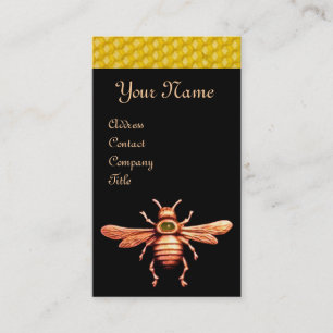 GOUD HONEY BEE / BEEKEEPER BEEKEEPENDE MONOGRAM VISITEKAARTJE