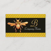 GOUD HONEY BEE / BEEKEEPER BEEKEEPENDE MONOGRAM VISITEKAARTJE (Achterkant)
