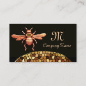 GOUD HONEY BEE / BEEKEEPER BEEKEEPENDE MONOGRAM VISITEKAARTJE (Achterkant)