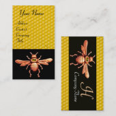 GOUD HONEY BEE / BEEKEEPER BEEKEEPENDE MONOGRAM VISITEKAARTJE (Voorkant / Achterkant)