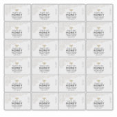 Goud Honeycomb: Transparante honingbijenlabel 8 cm Sticker (Voorkant)