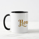 Goud Honing Retro Type Grafische Mode Mok (Links)