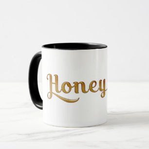 Goud Honing Retro Type Grafische Mode Mok