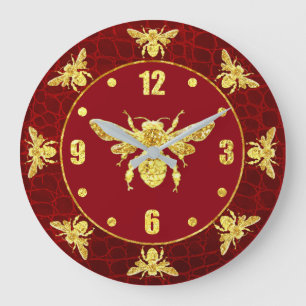 Goud honingbijen personaliseren grote klok