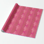 Goud hot pink girly luxe Wrapping Paper Cadeaupapier (Uitgerold)