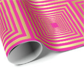Goud hot pink girly luxe Wrapping Paper Cadeaupapier (Rol Hoek)