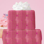 Goud hot pink girly luxe Wrapping Paper Cadeaupapier