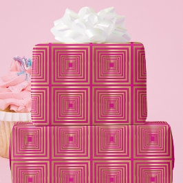 Goud hot pink girly luxe Wrapping Paper Cadeaupapier