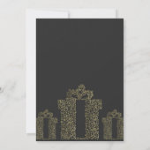 Goud & Houtskool Kerstboom Cadeaubal Party Kaart (Achterkant)