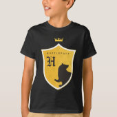 Goud HUFFLEPUFF™ met uitlijnde gekruiste uitsteeks T-shirt (Voorkant)