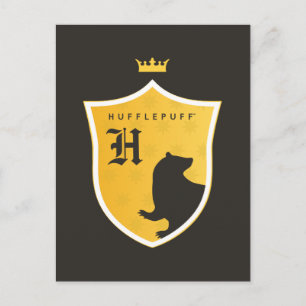 Goud HUFFLEPUFF™ met uitlijnde gekruiste uitsteeks Uitnodiging Briefkaart