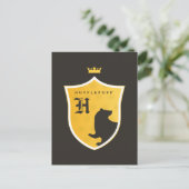 Goud HUFFLEPUFF™ met uitlijnde gekruiste uitsteeks Uitnodiging Briefkaart (Staand voorkant)