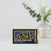 Goud Huis Bouw Gereedschap Lijst Visitekaartje (Staand voorkant)