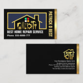 Goud Huis Bouw Gereedschap Lijst Visitekaartje (Voorkant / Achterkant)