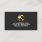 Goud Huis op Grijze Lagen Houtkorrel Visitekaartje (Achterkant)