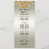 Goud  huwelijksprogramma programmakaart (Achterkant)