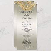 Goud  huwelijksprogramma programmakaart (Voorkant / Achterkant)