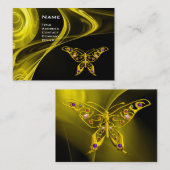 GOUD HYPER VLINDERJUWEEL Geel Zwart Fractal Visitekaartje (Voorkant / Achterkant)