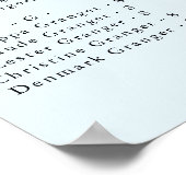 Goud Ice Winter Bruiloft Alfabetische Zitkaart Poster (Hoek)