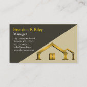 Goud Icon Verticaal Huis Bouw en Bouw Visitekaartje (Achterkant)