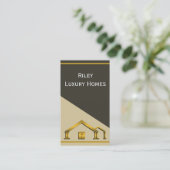 Goud Icon Verticaal Huis Bouw en Bouw Visitekaartje (Staand voorkant)