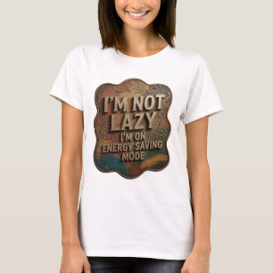 Goud IK BEN NIET LUI, IK STA OP ENERGIEBESPARENDE T-shirt