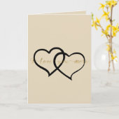 Goud Ik Hou Meer Van Jou Hartjes Kaart (Gele Bloem)