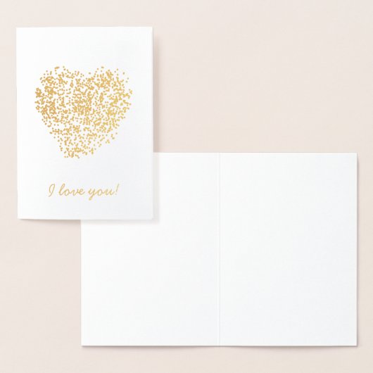 Goud Ik hou van je Dotted Heart Folie Kaarten (Display)