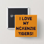 Goud, ik hou van mijn McKenzieTigers! Vierkante Button 5,1 Cm (Voorkant /achterkant)