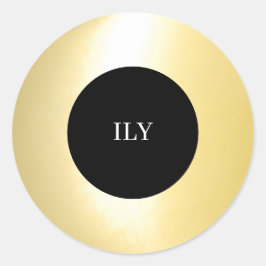 Goud "ILY" Ronde Sticker