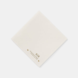 Goud in Beige Minimalistisch Papieren Servet