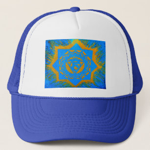 goud in de blauwe tibetaanse tantrische stijl trucker pet
