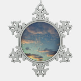 Goud in de wolken tin sneeuwvlok ornament