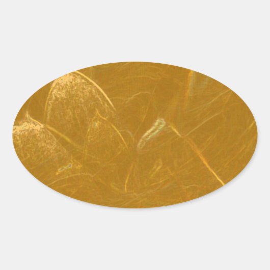 Goud in koper: Lotus Engraved Design Ovale Sticker (Voorkant)