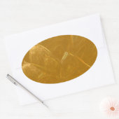 Goud in koper: Lotus Engraved Design Ovale Sticker (Envelop)