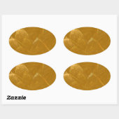 Goud in koper: Lotus Engraved Design Ovale Sticker (Vel)