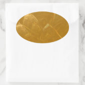 Goud in koper: Lotus Engraved Design Ovale Sticker (Tas)