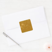 Goud in koper: Lotus Engraved Design Vierkante Sticker (Envelop)
