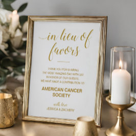 Goud in plaats van liefdadigheidsdonatiebruiloft poster