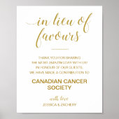 Goud in plaats van liefdadigheidsdonatiebruiloft poster (Voorkant)