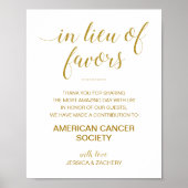 Goud in plaats van liefdadigheidsdonatiebruiloft poster (Voorkant)